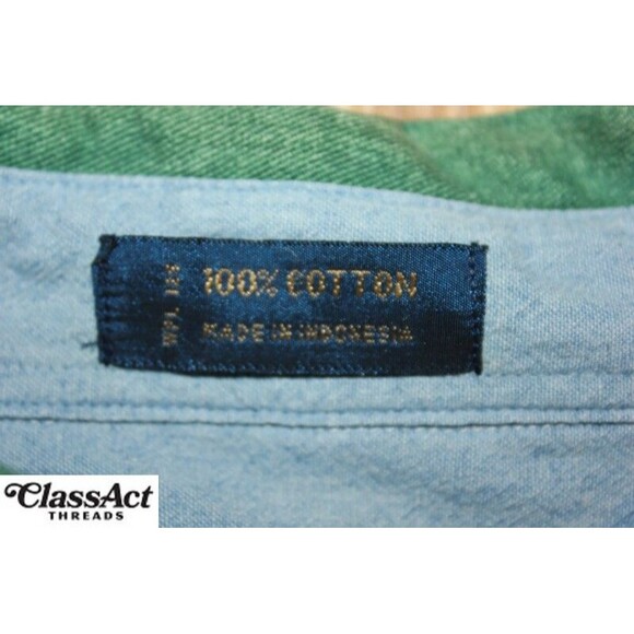 Chaps Ralph Lauren Mens Button Down Shirt White Multi Striped Short Sleeve L - Picture 7 of 9